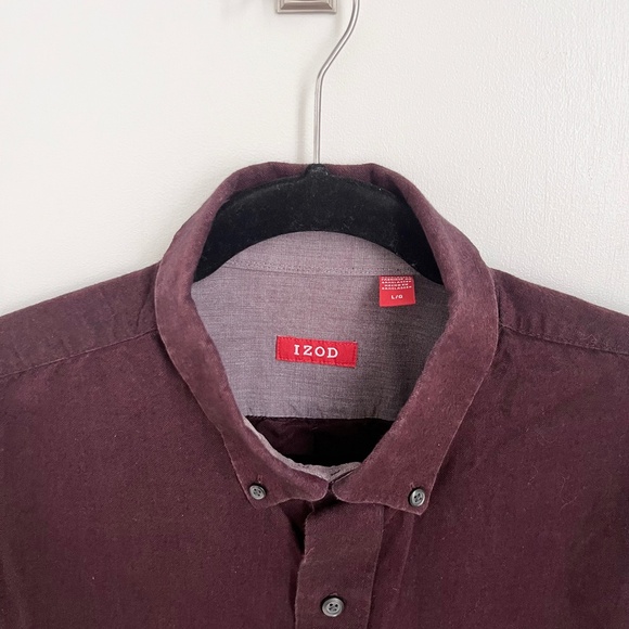 Red Button Down Shirt Mens Size Large Izod - Picture 2 of 3